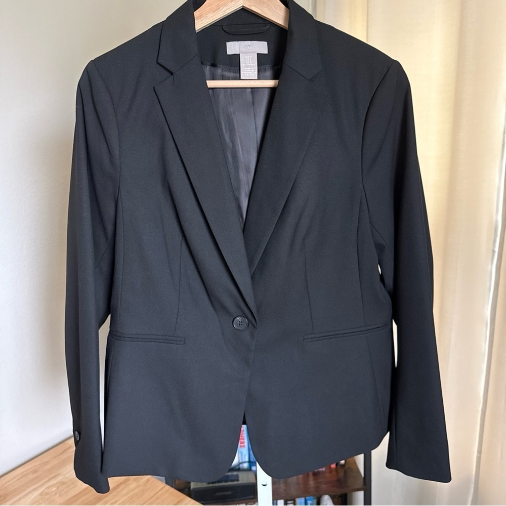 H&M Women’s Black Single Button Blazer Size M - Picture 2 of 8